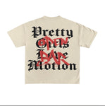 Pretty Girls Love Motion Oversized T-Shirt (Beige)