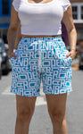 Linear Shorts (Turquoise)