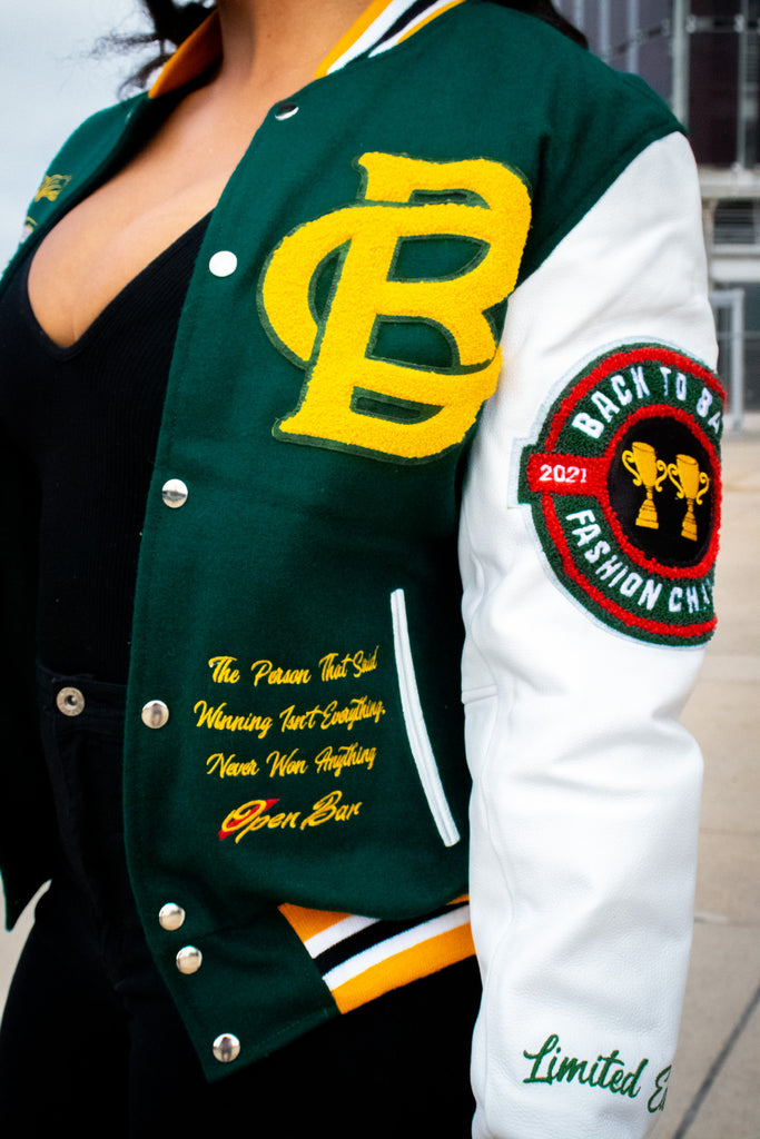 PRE-SALE** Limited Edition Sophomore Sensation Varsity Jacket (Green –  loveopenbar